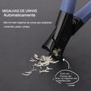 Conjunto 3pcs Cortador em Aço Inox Lamina curva para Unhas Gel, Grossas e Encravadas + Estojo Com Lixa e Levantador de Cutícula.