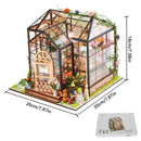 Kit de Casa de Boneca em Miniatura DIY 3D Jardim com Luz LED