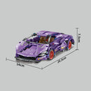 Carro de Corrida em blocos de montar Lamborghini Roxa - 470 peças