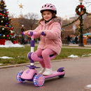 Scooter Infantil Deluxe com Assento & Rodas LED – Suporta até 100 kg