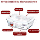 Kit com 15 Potes Herméticos de Vidro + 10 Copos de Vidro Aruba de Brinde