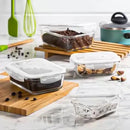 Kit com 15 Potes Herméticos de Vidro + 10 Copos de Vidro Aruba de Brinde